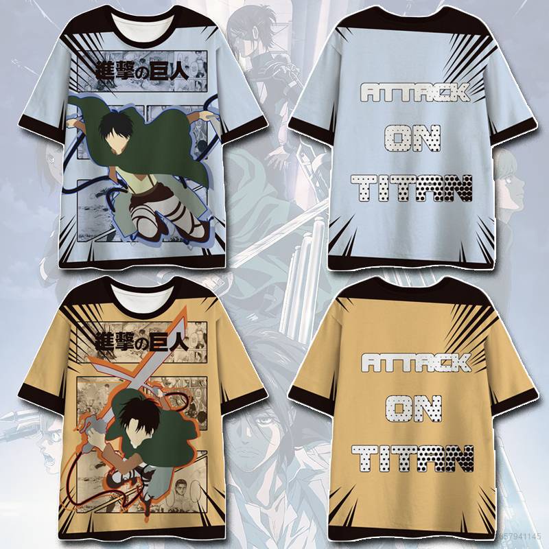 JFLY Anime Attacking Giant Cosplay Camiseta De Manga Corta Shingeki No Kyojin Camiseta Attack On Titan Giant Manga Corta 