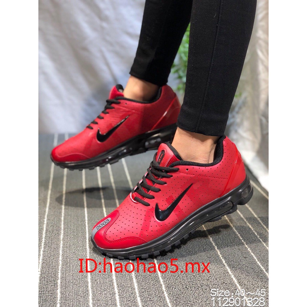 💘Original💘Nike Air Max 2003 SS Red Full Palm Leather Cushioning Running Shoes Calzado correr para y mujeres | Shopee México