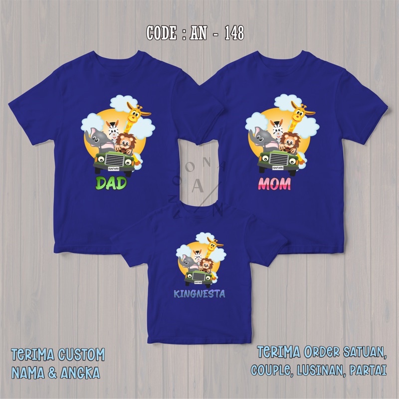 Camiseta familiar de pareja/camisa de cumpleaños para niños AN 148 Safari Zoo motivo/cambio de nombre | Shopee México