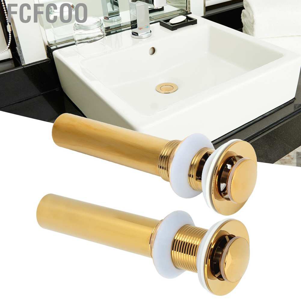 Fcfcoo Gold Sink Drain Without Overflow Anti Clog Bathroom Faucet Wash Basin Stopper Shopee Mxico