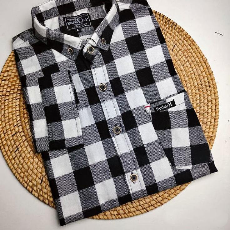 Nuevo Stock camisas de franela importadas caja de ajedrez negro blanco hombres Distro franela de manga larga hombres camisas a cuadros hombres manga larga camisas a cuadros | Shopee México