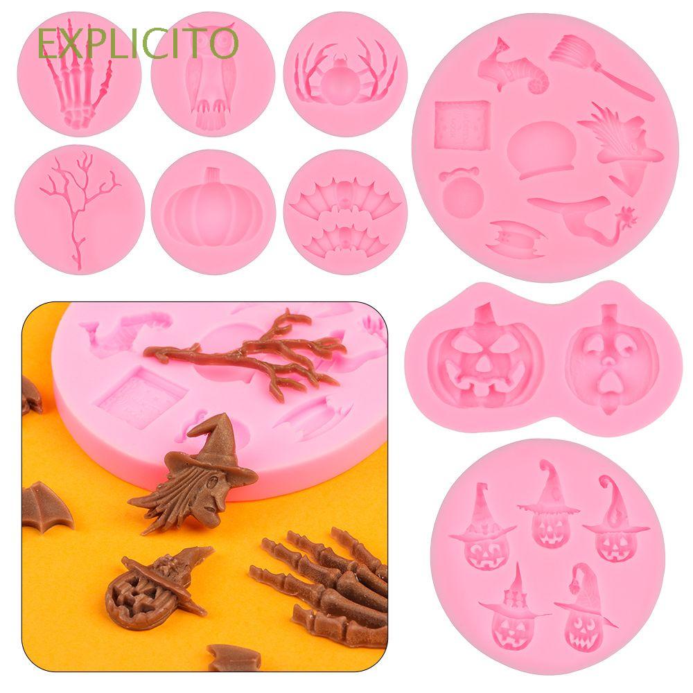 Explicito Handmade Pumpkin Silicone Mould Bats Owls Clay Molds Halloween Chocolate Mold Hand Skeleton Spider Cake Making Craft Diy Home Ice Tray Shopee Mexico