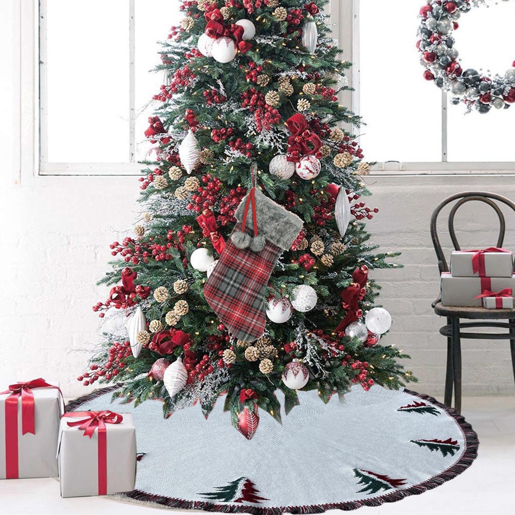 90 cm para decoración de árbol de Navidad Alfombrilla de decoración para árbol de Navidad Forro Polar Plateado mcy0202 Faldas para árbol de Navidad 