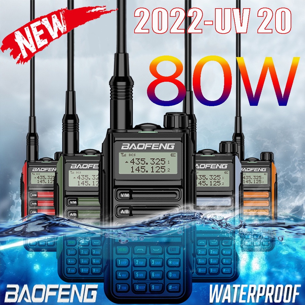 2022 Walkie Talkie Baofeng UV-16 doble banda IP68 Impermeable Radio Doble Pantalla 