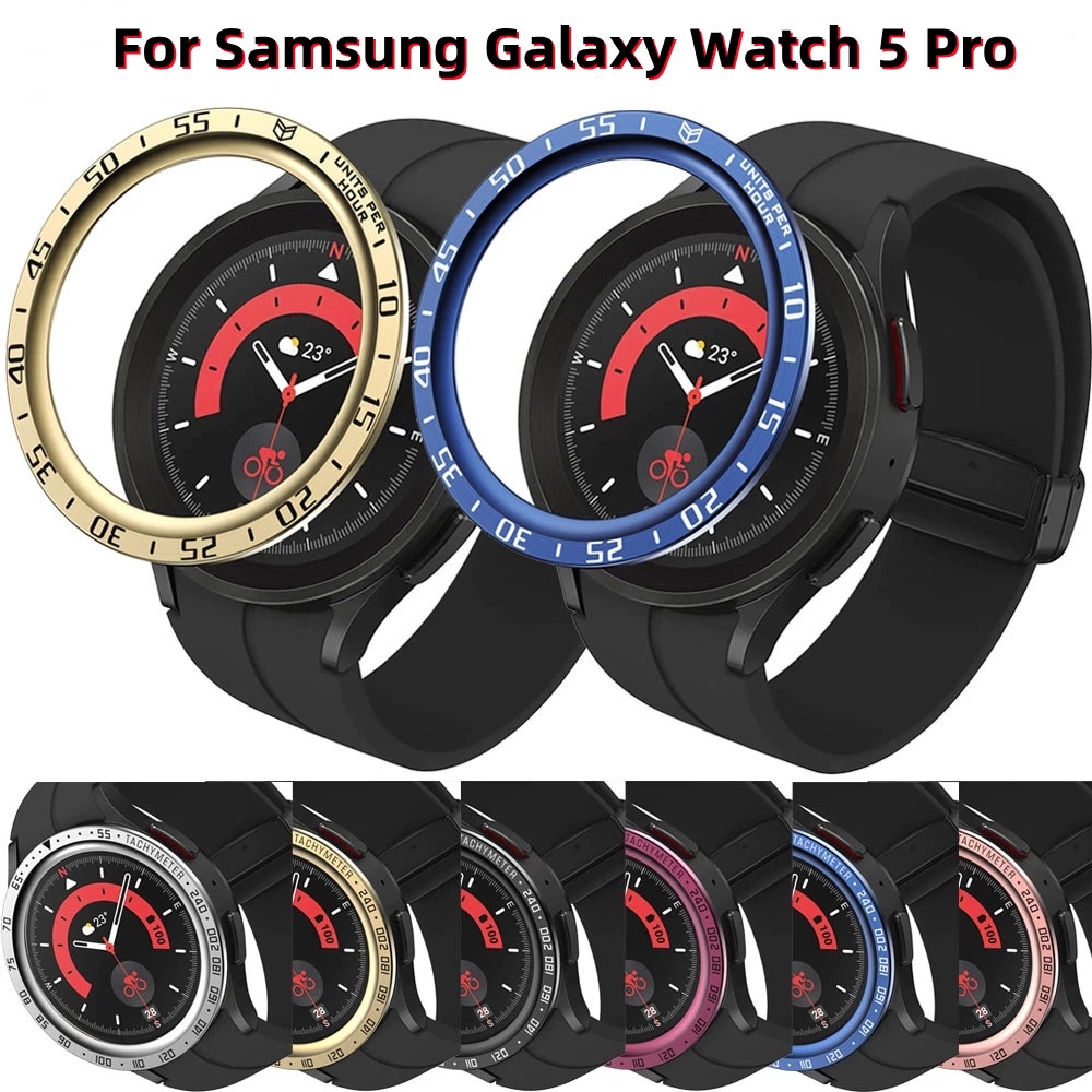 Metal Bezel for Samsung Galaxy Watch 5 Pro Smartwatch Cover Sport Adhesive Case Bumper Ring For Galaxy Watch 5pro 45mm Bezel ring