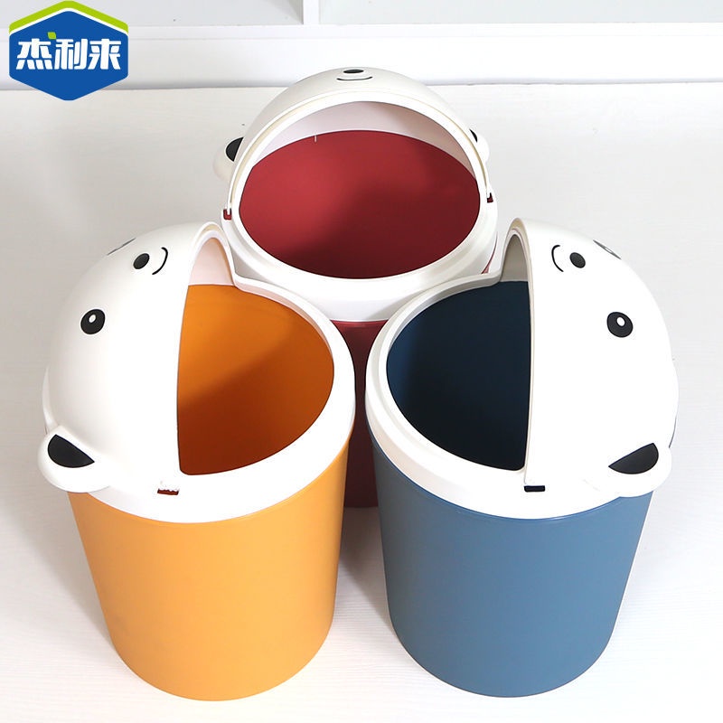 Bote De Basura Para El Hogar , De Dibujos Animados , Lindo Baño , Gran  Capacidad , Dedicado Con Tapa , Cesta De Papel De Tamaño Para Vivir |  Shopee México