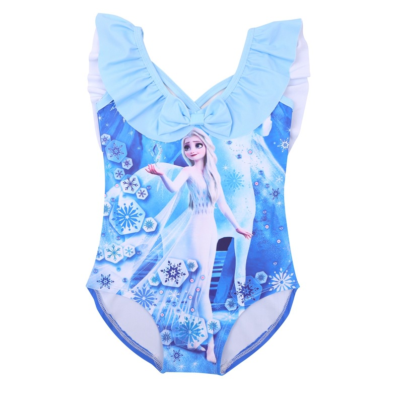 ⛄ 6-7 de Frozen de Disney Disfraz Elsa Anna Traje De Baño Natación Azul F&F Forrado ❄ 