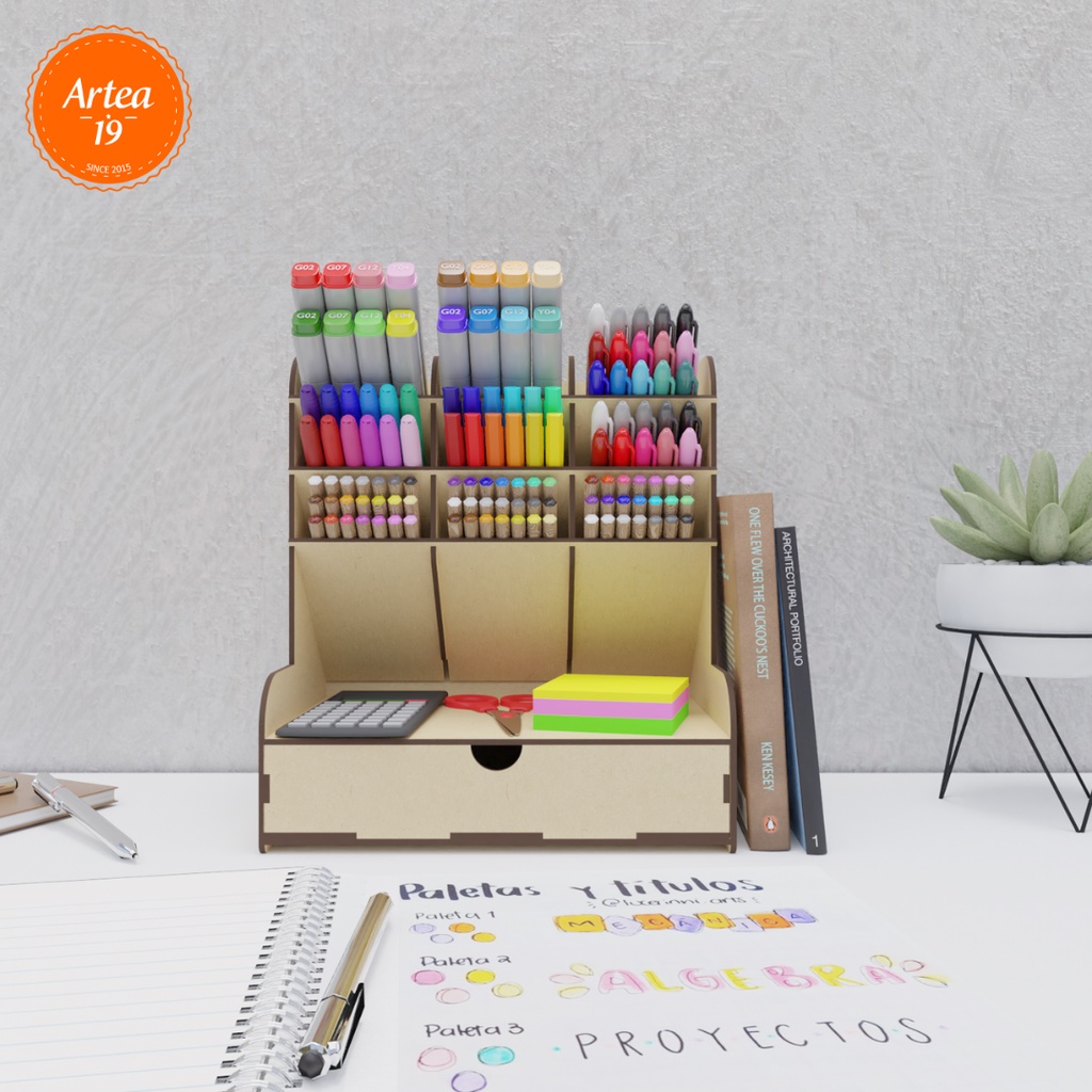 Organizador De Plumones Escritorio Multifuncional Art8800 | Shopee México