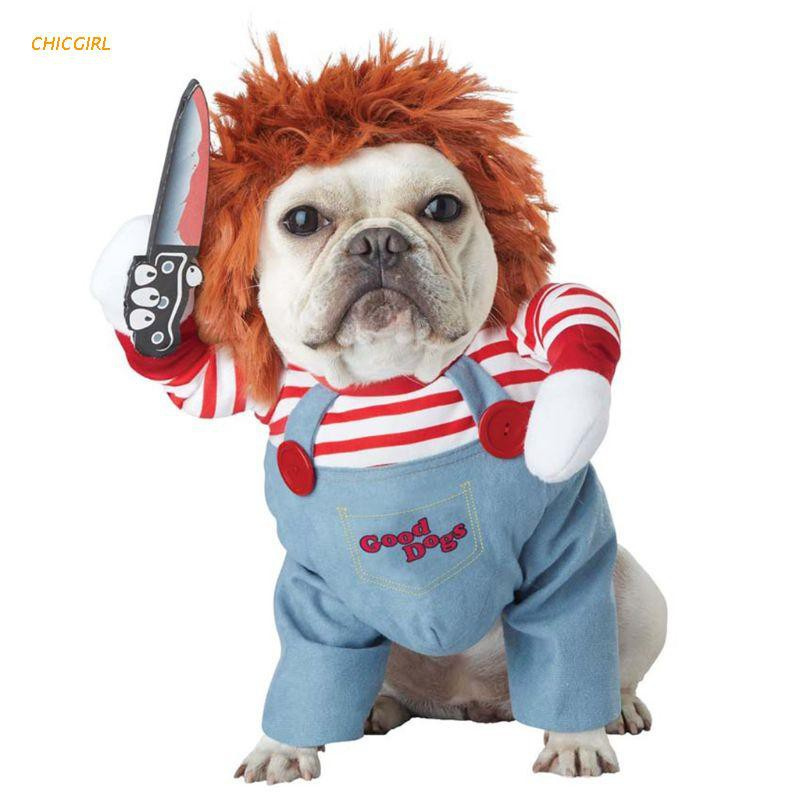 CHICGIRL mortal muñeca Halloween Scary perro disfraces divertidos mascotas  ropa ajustable Cosplay conjunto de ropa para perros medianos grandes  Bulldog Pug | Shopee México