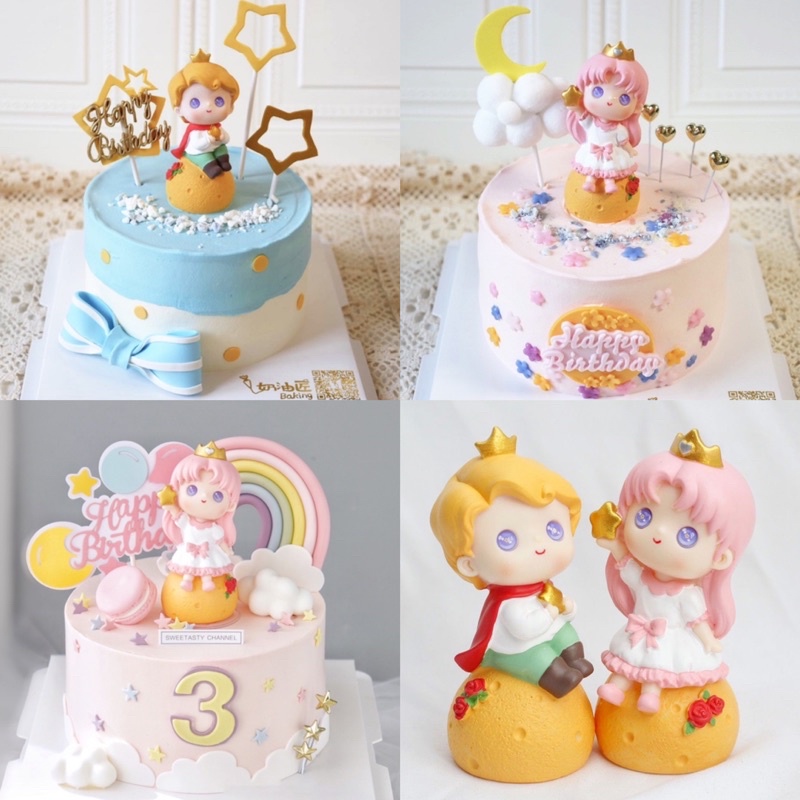 WENTS Princesa congelada Cake Topper Mini Juego de Figuras Niños Mini Juguetes Baby Shower Fiesta de cumpleaños Pastel Decoración Suministros 6 piezas 