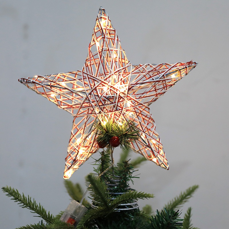 Decoración de temporada A Topper del árbol de la Estrella,Decoración para  árbol de Navidad,Decoración para árbol de Navidad con Purpurina,Estrella  Arbol Navidad con luz,Navidad LED Decoraciones,Estrella de Navidad 