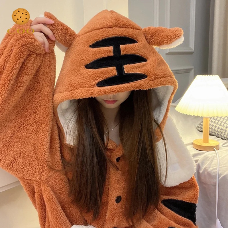Brillante Médico reaccionar Pijamas De Tigre De Franela Kigurumi Pijama De Invierno Para Adultos Estilo  Japonés Suave Chica Linda | Shopee México