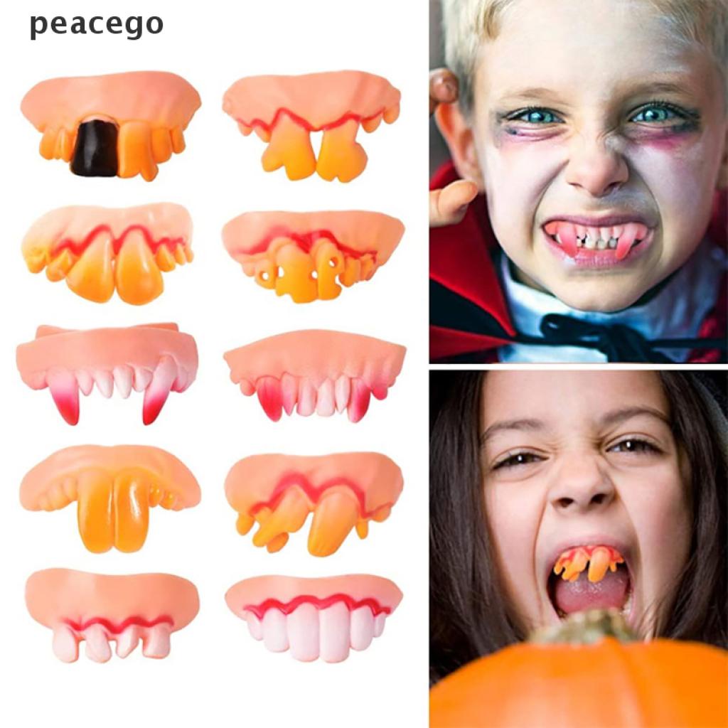 go] 10 pzs dientes de dentadura de vampiro falsos divertidos/decoración de  halloween/accesorio para fiestas. | Shopee México
