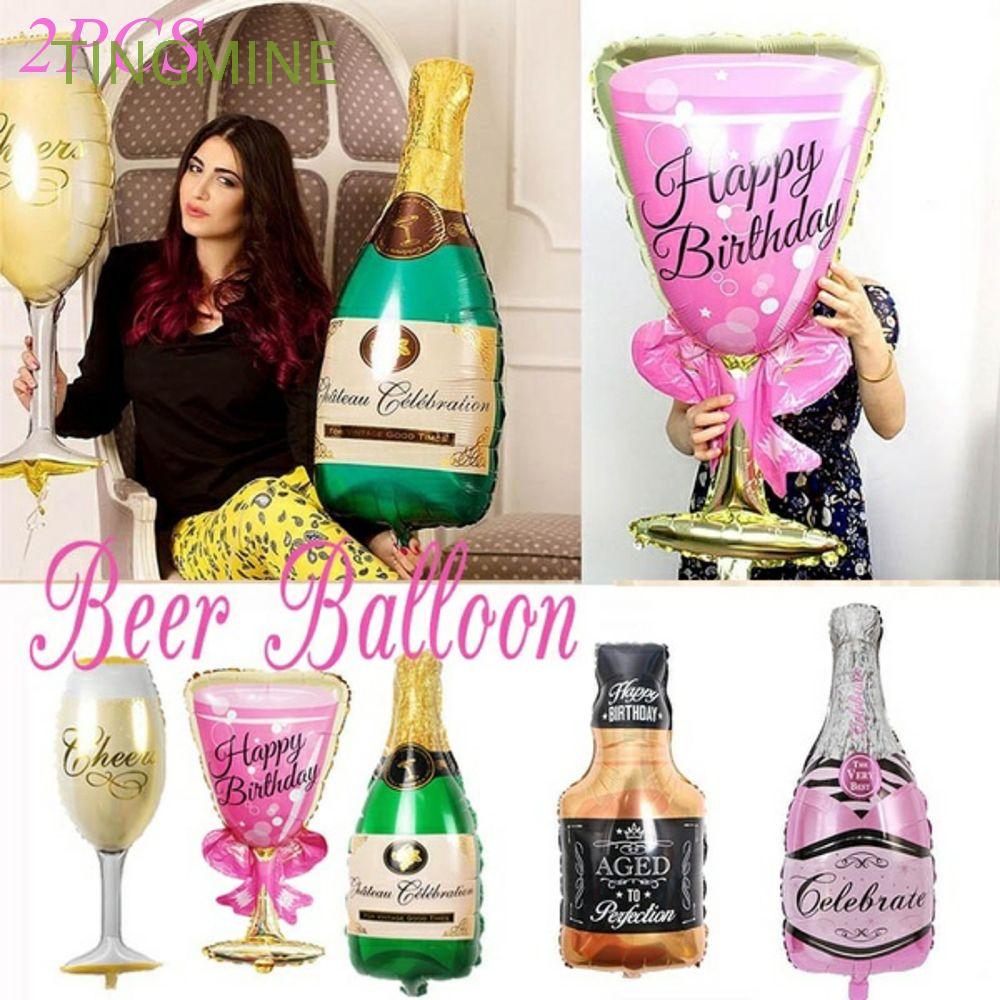 Tingmine Novedad Globo Botella De Vino Boda Fiesta Suministros Copa De Vino Champan Papel De Aluminio Cerveza Decoracion De Cumpleanos Shopee Mexico