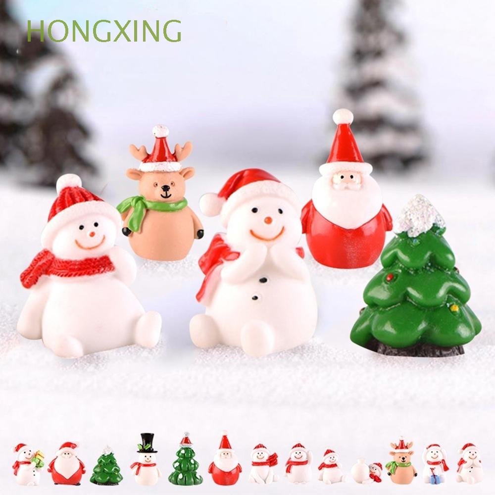 Hongxing Escena De Nieve Navidad Miniatura Muneco De Nieve Figuras Adornos De Santa Claus Arbol Terrario Figuras De Hadas Jardin Casa De Munecas Micro Paisaje Shopee Mexico