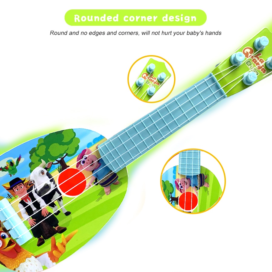 Juguetes para Primera Infancia F Fityle Guitarra de Juguete para Ukelele para Niños Verde Juguetes Musicales Educativos para Niños en Edad Preescolar 