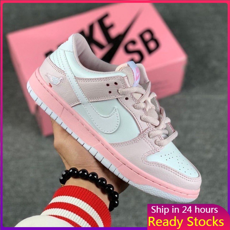 Nuevo Rosa Nike Dunk Bajo De Mujer De Cuero De Pu Plano Sneaker Kasut | Shopee México