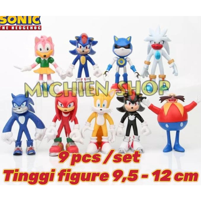 kit de Sonic figuras figures set nudillos and more 12 cm 9 piezas 