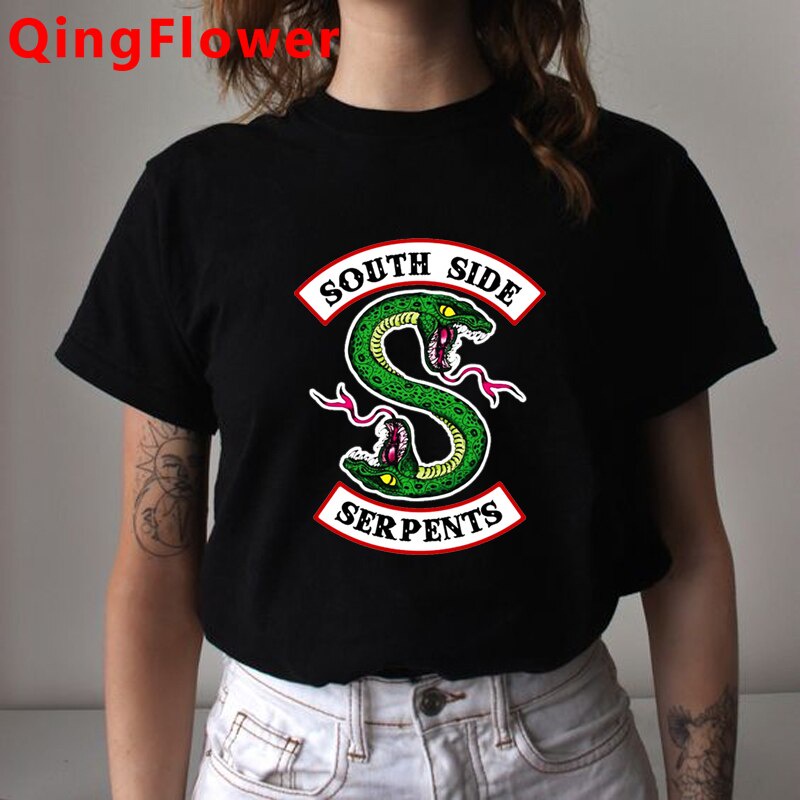 OLIPHEE Camisetas béisbol con Capucha Impresa Serpiente de Riverdale para Mujer 