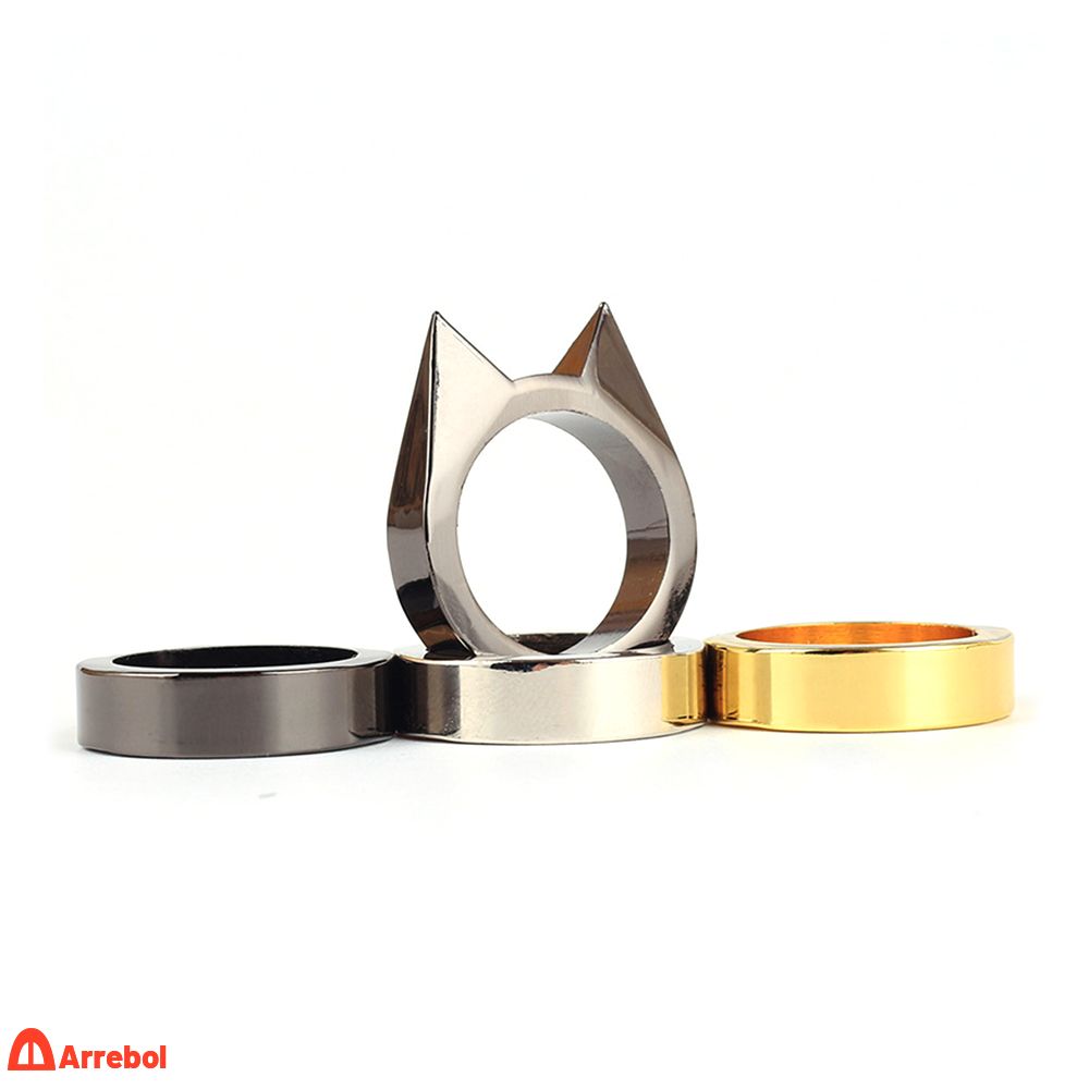 Fashion Trend Alloy Multifunctional Cat Ears Self Defense Ring Anti Wolf Ring Charm Decorative Ring Bol Shopee Mexico