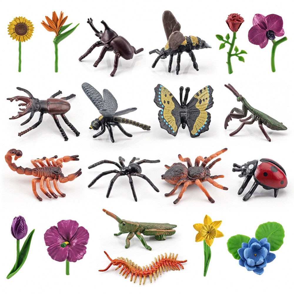 Juguetes de Aprendizaje 10 Cargadores de Relleno Vivos Cabritos Animal Insecto Escarabajos Plásticos 