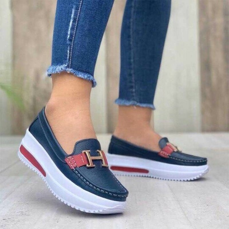 cuscús Puerto Permiso Mujer Ocio Y Cómodo Zapatos De Plataforma Medio Tacón Alto De Las Mujeres  Cuña | Shopee México