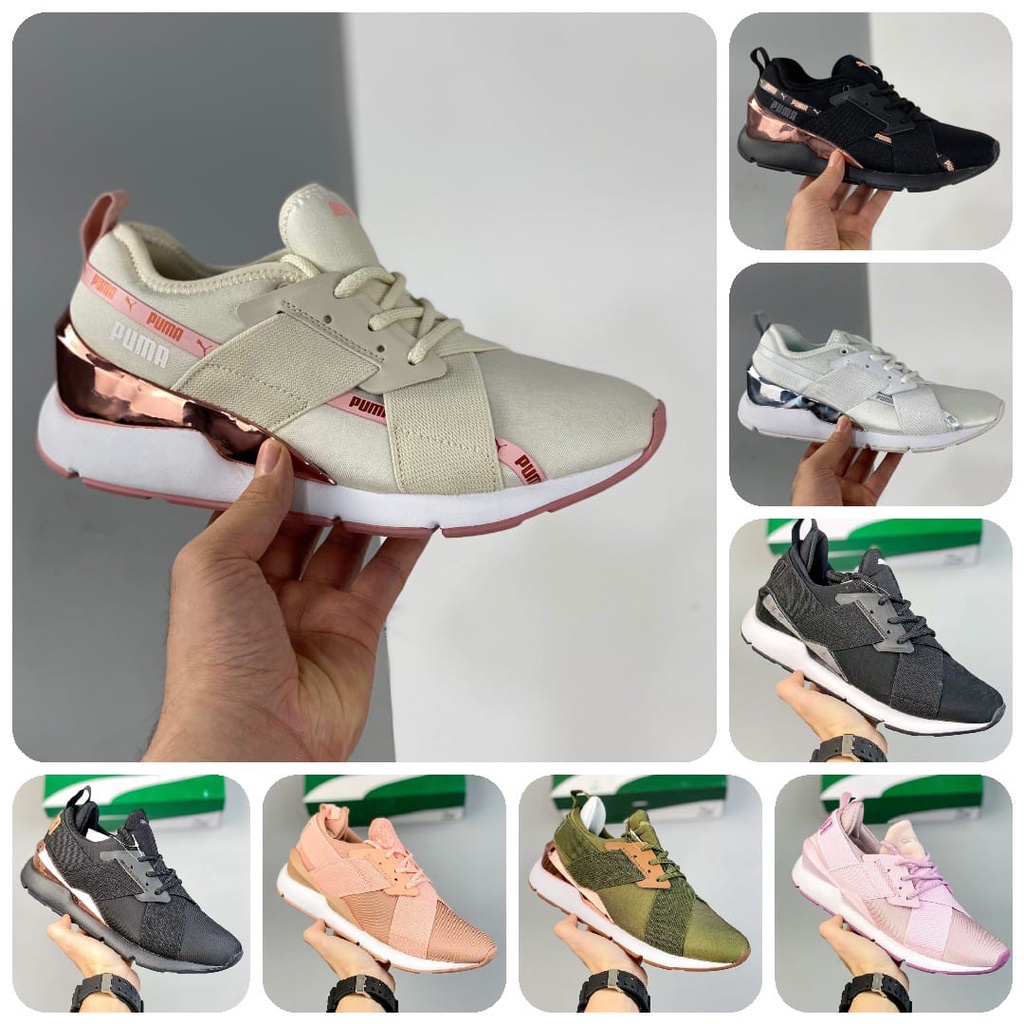 Puma Satin EP/MUSE X-2 zapatos metálicos Vantel blanco/plata/negro/oro rosa/oro negro/ejército verde/rosa/púrpura | México