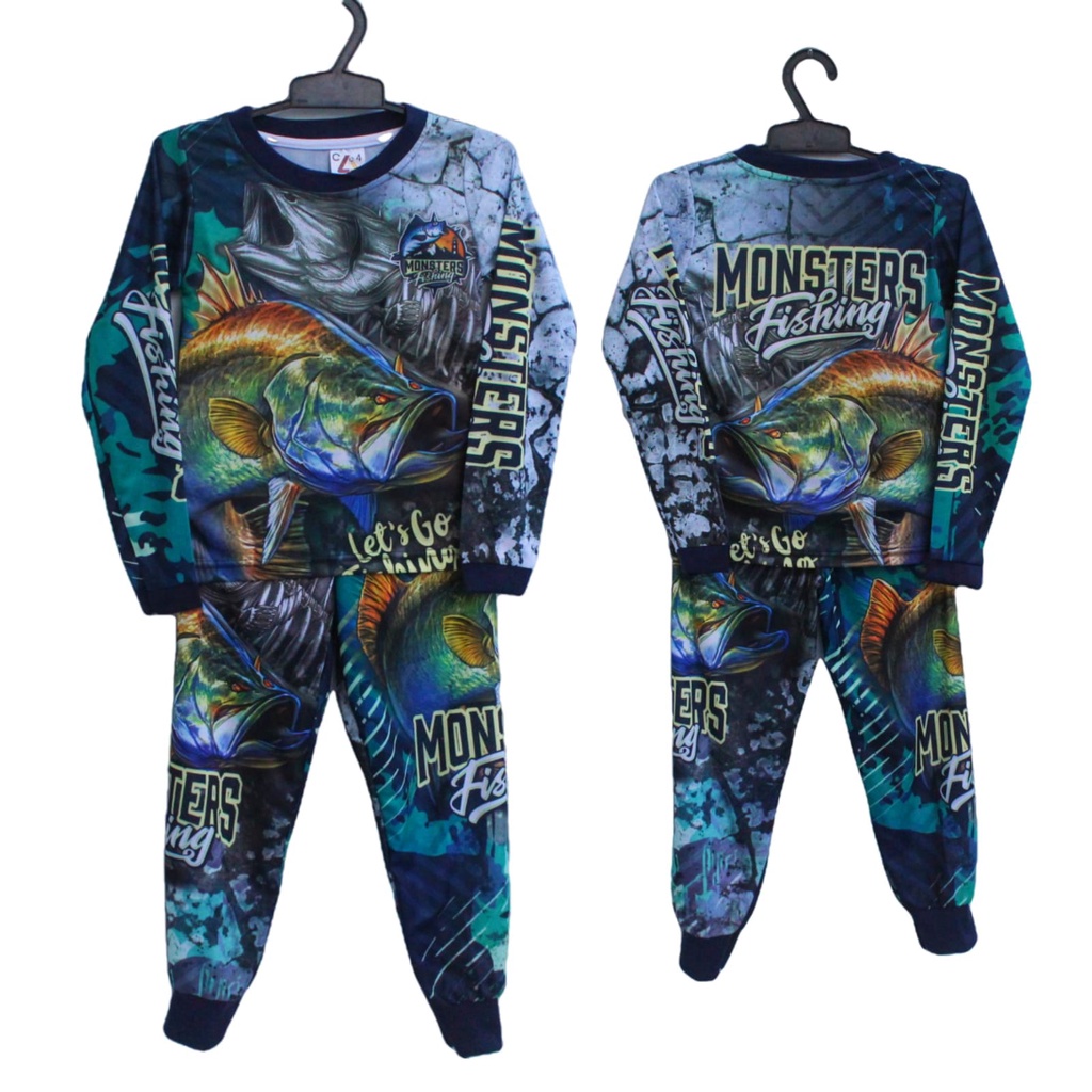 Jersey Fishing mania niño / ropa de pantalones de manga larga talla 2-12 años | Shopee México
