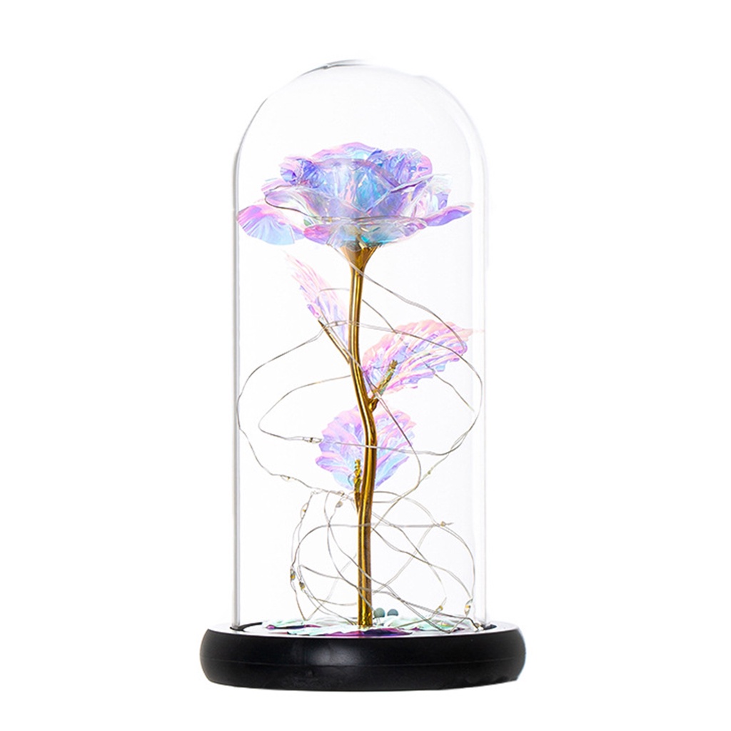 kanhaiyi luz de flores eterna luz led cúpula rosa lámpara conservada flor  para regalo | Shopee México