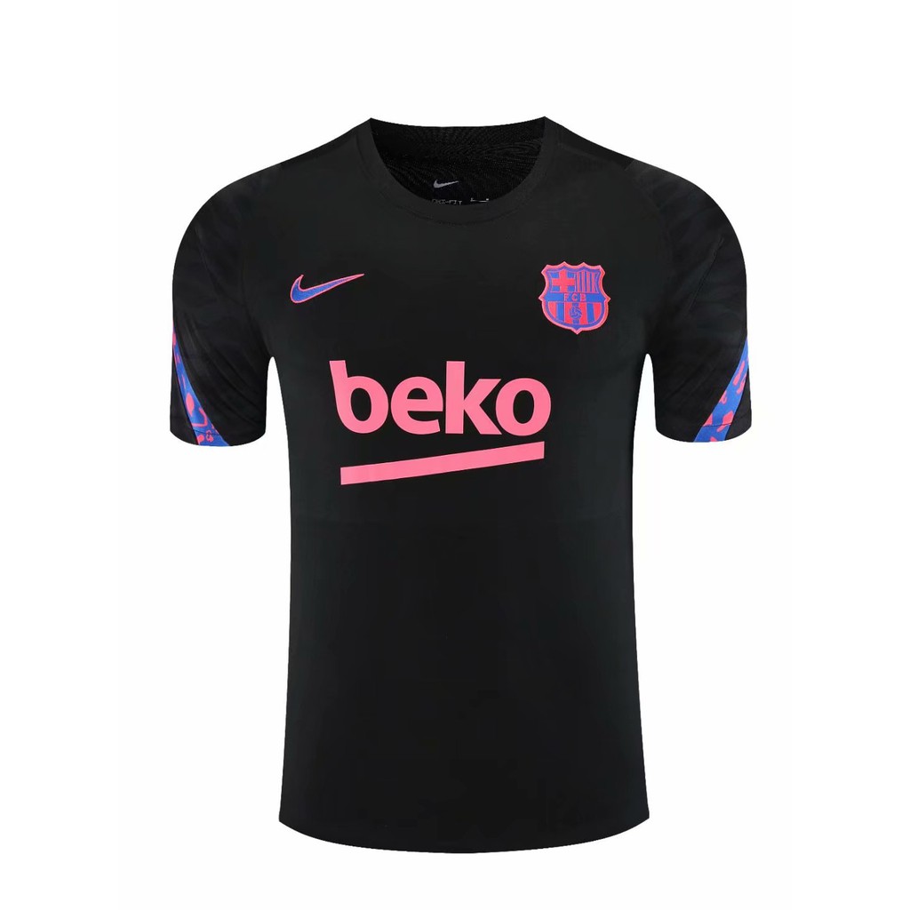 2021-2122 Barcelona Negro pre-Partido Fútbol Entrenamiento Uniforme Hombres jersey M9XE