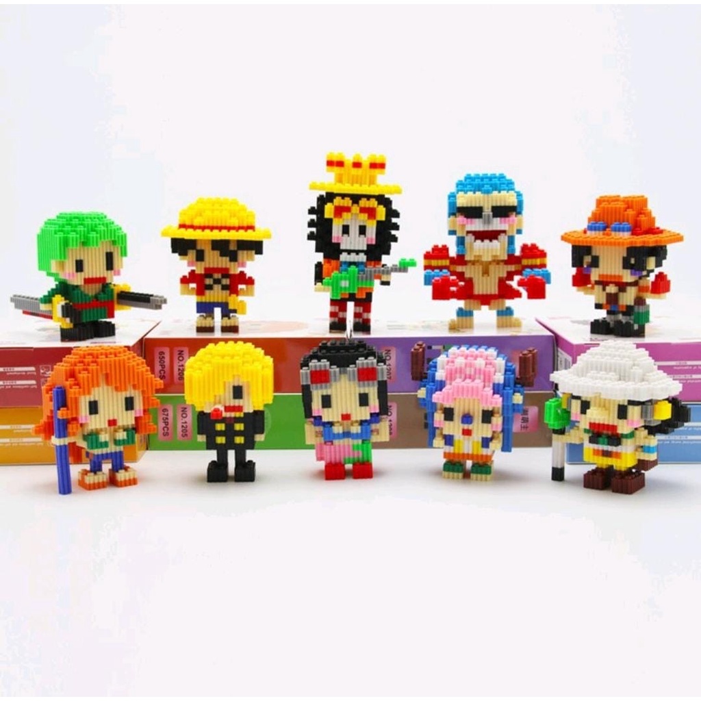 Lego Nano Block Luffy One Piece Characters Nano Block / DIY 3D Puzzle Mini ladrillos personajes de una pieza