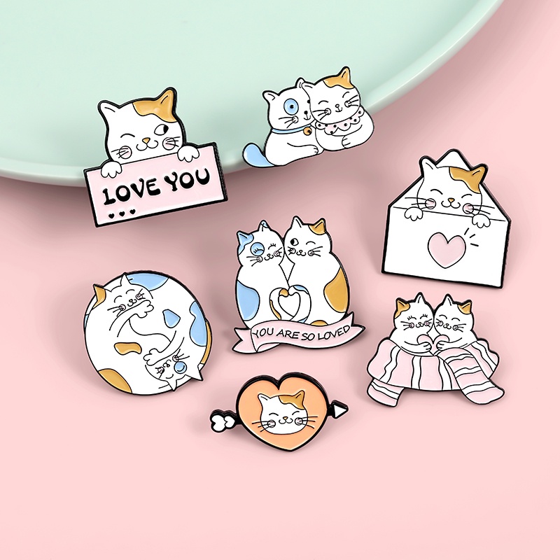 Dibujos Animados Amor Gato Esmalte Pin I Love You Gatito Corazón Animal  Broches Insignias Ropa Solapa Joyería Regalo Para Amigos | Shopee México