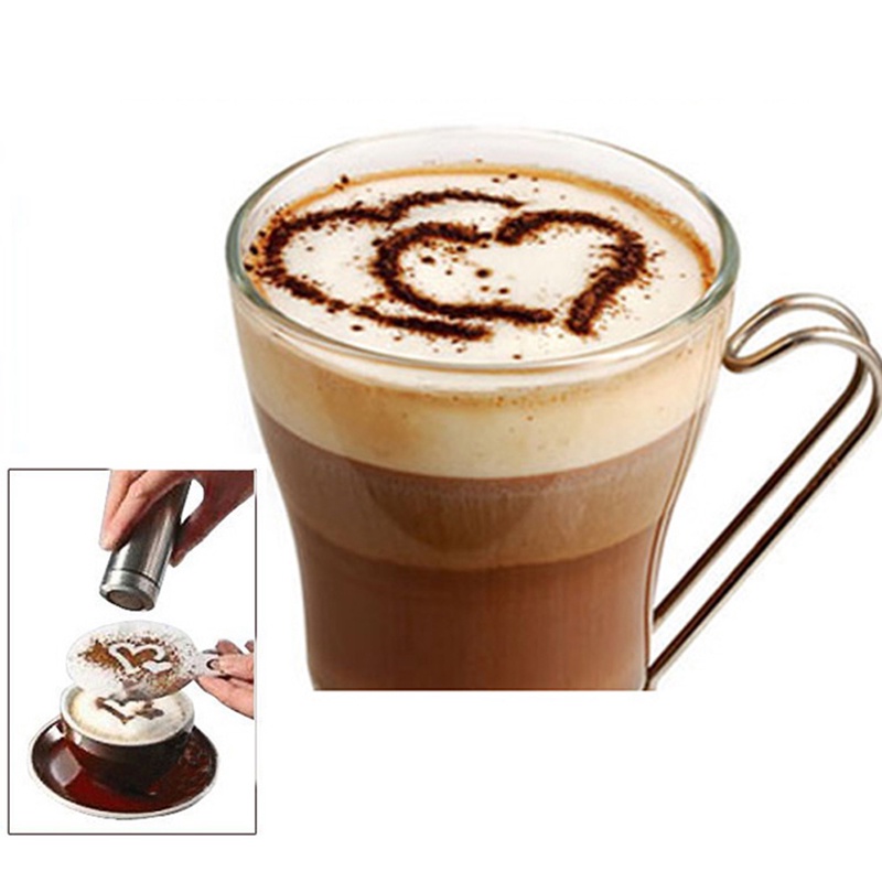 Yooyg 16 plantillas de decoración de café plantillas de decoración de café para café con café y capuchino plantilla de espuma para decoración de café herramienta de spray de espuma para magdalenas 