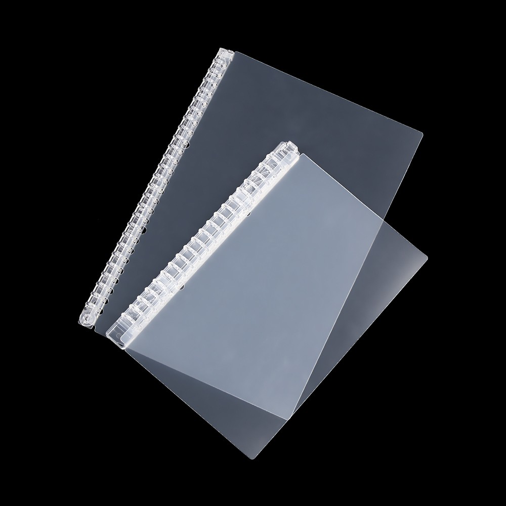 B5 9-Anillos 26-Anillos DIY Plástico transparente O-Ring View Binder Cover Protector Cubierta de cuaderno en espiral suelta Divider Colored, 9 Holes 