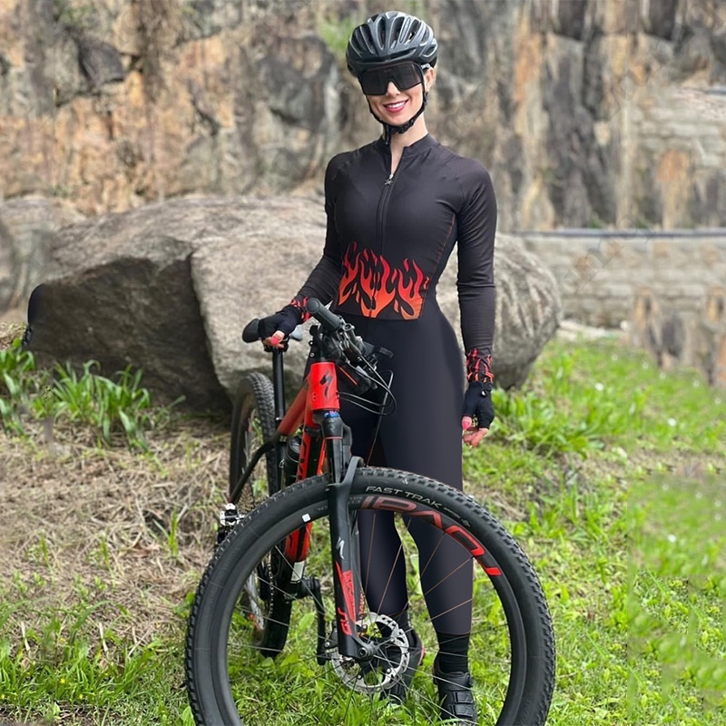Mono De Ciclismo Mujer Y Hombre Manga Larga Camiseta Uniforme Triatlón Bicicleta De Montaña Equitación Ropa Deportiva | Shopee México