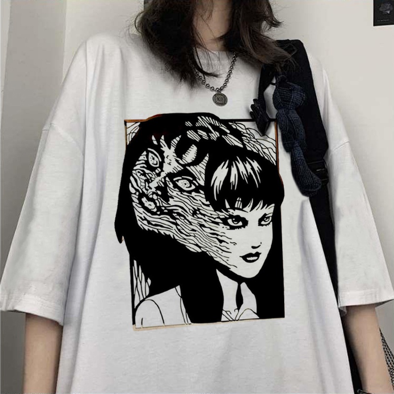Camiseta púrpura de talla grande de Horror Comics para mujer, Harajuku gótico, novedad de verano, camisetas femeninas de manga corta ropa de calle informal | Shopee México