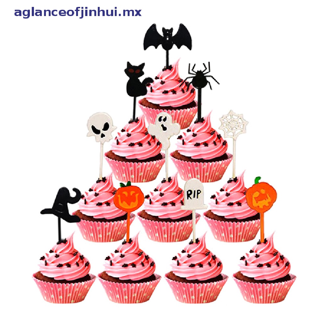 Wakauto 100 Unids Palillos de Frutas de Halloween con Diseño de Bandera Pirata Cake Topper Palillos de Cóctel Selecciones de Aperitivos para Suministros de Fiesta de Halloween 