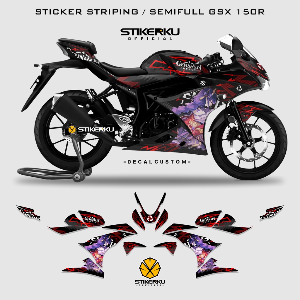 Rayas SUZUKI GSX R150/GENSHIN Edition/ANIME/pegatina/calcomanía de STOCK/SEMIFULL/R150/STICKER/LIS BODY/LIVERY/motocicleta variación corporal