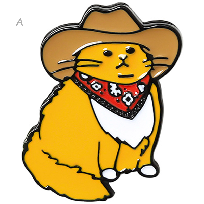 Vaquero gatos esmalte Pin divertido Animal sombrero broches camisa solapa  bolsa linda insignia de dibujos animados gatito joyería | Shopee México