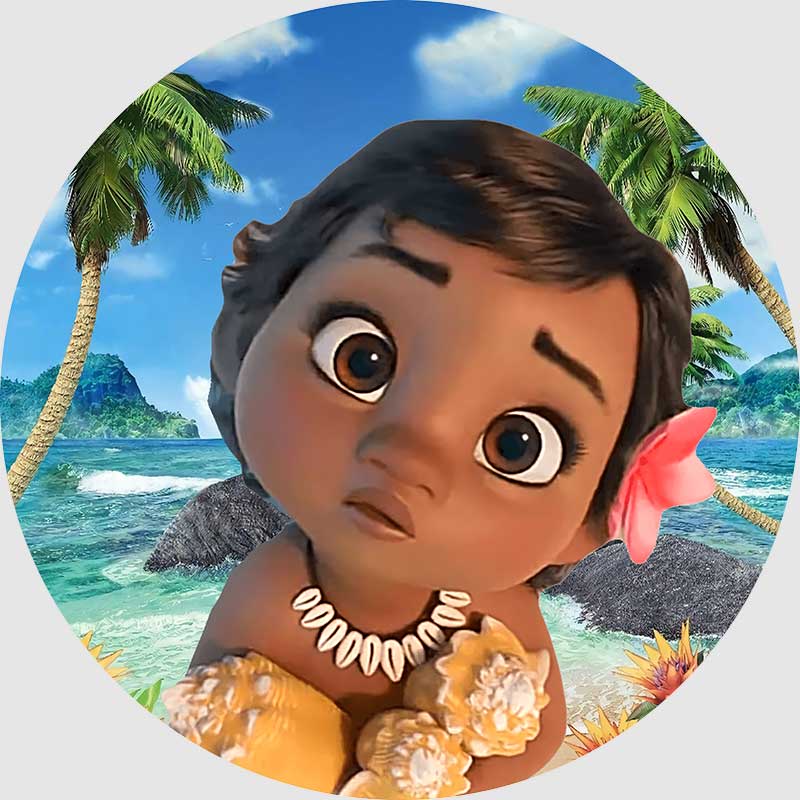 Diseño Redondo Para Princesa Bebé Moana Telón De Fondo Para Niños Niñas  Primer Cumpleaños Celebración Fotografía Nombre Pic Personalizado | Shopee  México