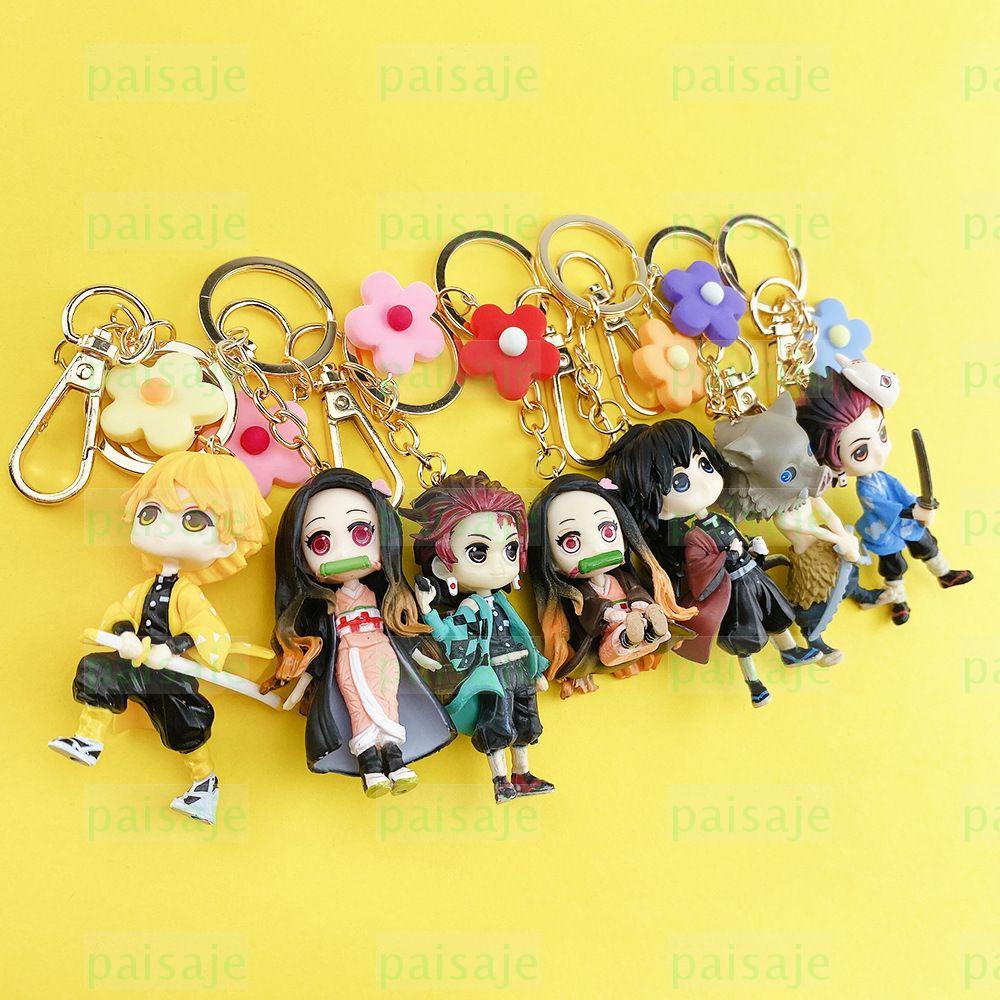 PAISAJE Anime Llavero Raro Regalo 3D Goma Colgante De Dibujos Animados  Joyería Kimetsu No Yaiba | Shopee México