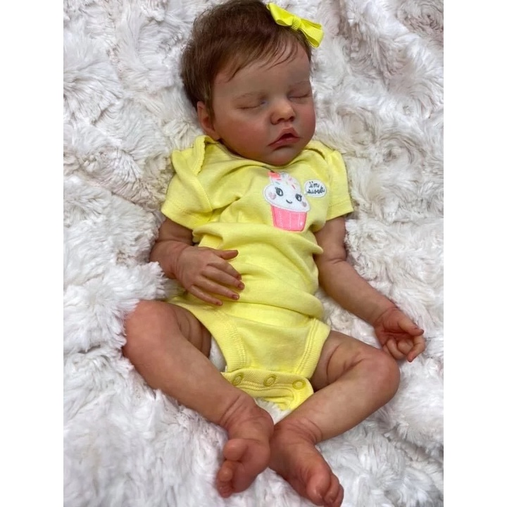 NPK 45CM reborn baby Muñeca Recién Nacido TwinB Dulce Bebé Niña En Vestido Amarillo real Suave Toque Coleccionable Arte Regalo De | Shopee