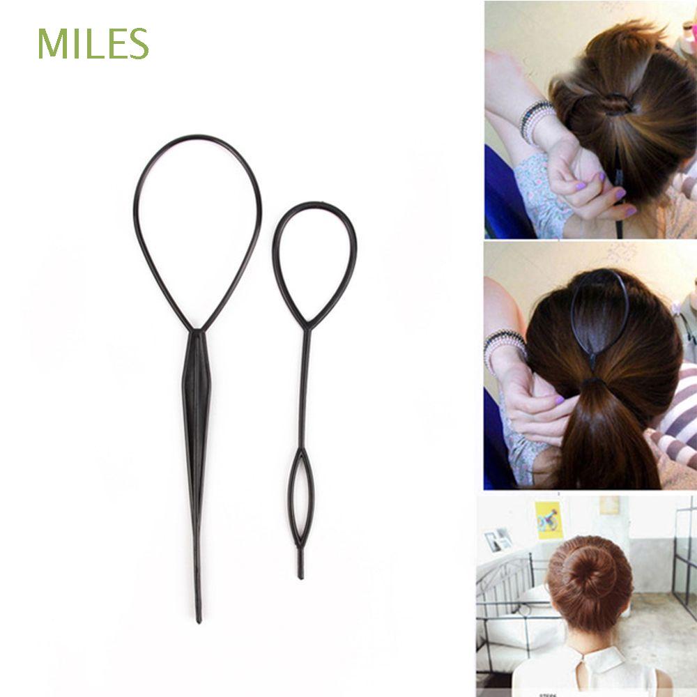 MILES 2 piezas/juegos Ganchos para el cabello Magia Coleta de caballo Tira  la aguja Herramienta de peinado Accesorios de peluquería Salón de modas  Diseño de cabello Hogar Pinza de cola Estilista./Multicolor |