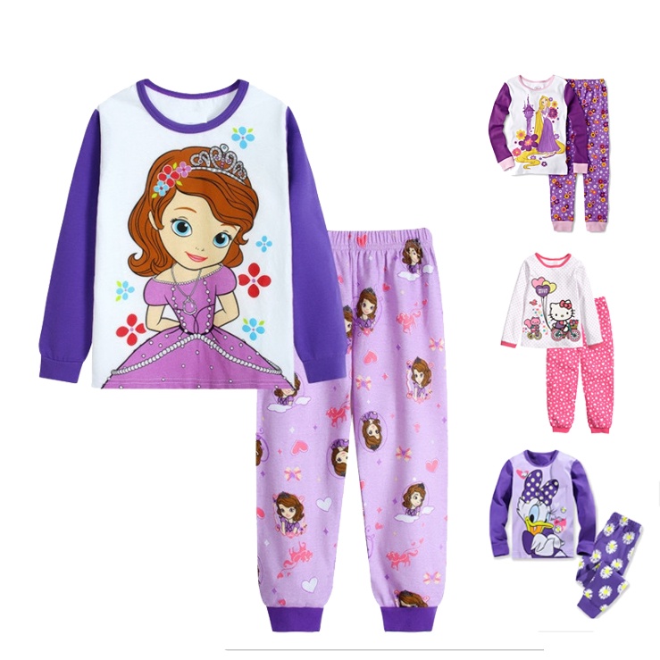 Princesa Sofía Manga Larga T-Shirt Niños De Dibujos Animados Pijamas  Conjunto De Algodón Ropa De Hogar Otoño Top | Shopee México