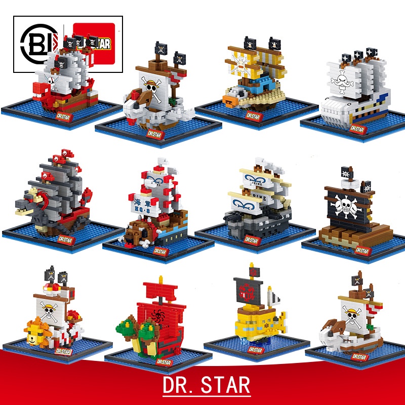 Compatible Con Lego One Piece Pirata Nave Micro Partículas Bloques De Construcción Mini Modelo Juguetes