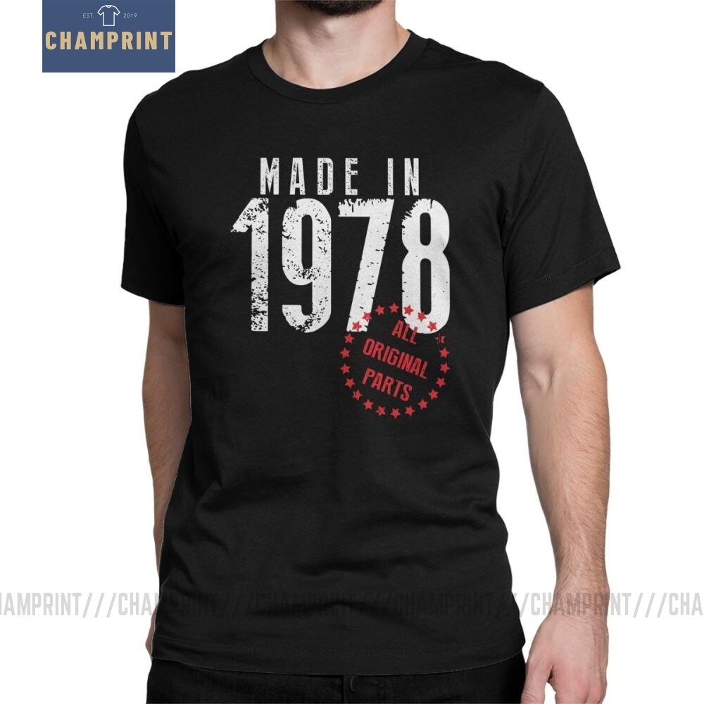 QJTT Hecho En 1978 Todas Las Piezas Originales Camiseta De Cumpleaños  Aniversario Novedad Para Hombres Manga Corta Ropa Tee Shirt Algodón |  Shopee México