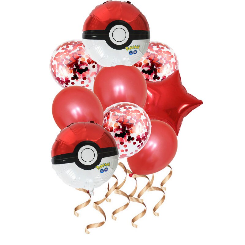 Babioms Pokemon Pikachu globos de papel de aluminio de dibujos animados globos de decoración de fiesta de cumpleaños 26 piezas decoración de fiesta de cumpleaños de bebé