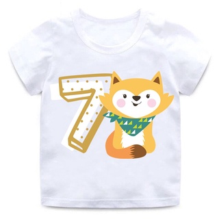 Numero De Cumpleanos De Los Ninos 1 9 Animal De Dibujos Animados Camiseta Ninos Y Ninas Regalo De Cumpleanos Ropa De Bebe De 1 9 Anos Shopee Mexico