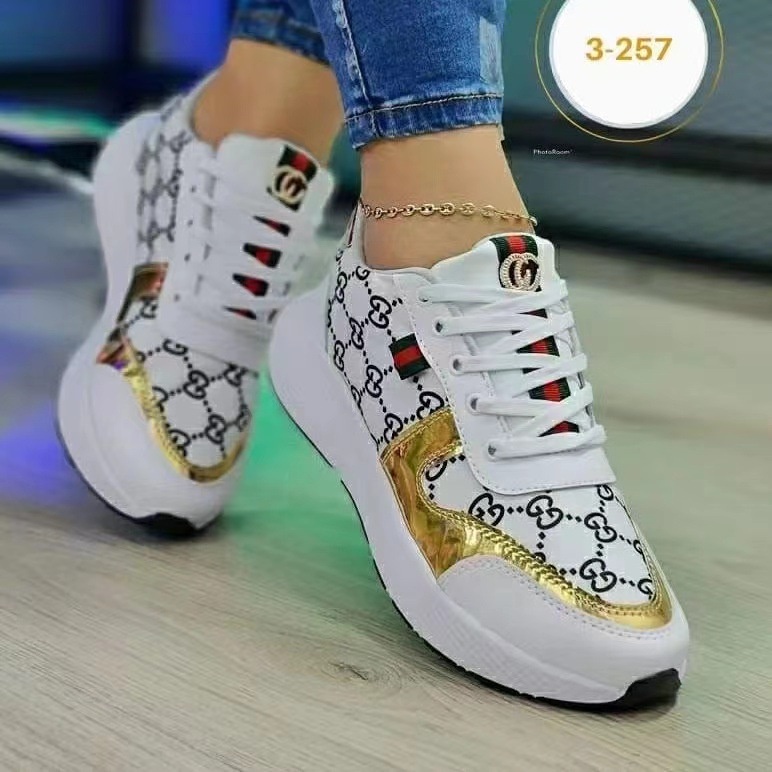 NOVEDAD DE VERANO 2022, zapatillas de tenis de fondo grueso Gucci, planos que combinan con todo para y transpirables | Shopee México