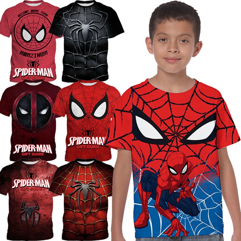 Niños Marvel Camiseta Chicos Superhéroe Comics Top capitán América Spider-Man 